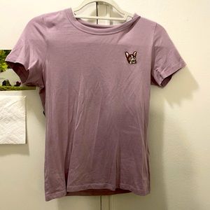 Sunday best purple tshirt bulldog